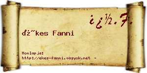 Ékes Fanni névjegykártya
