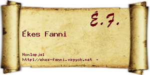 Ékes Fanni névjegykártya