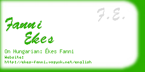fanni ekes business card